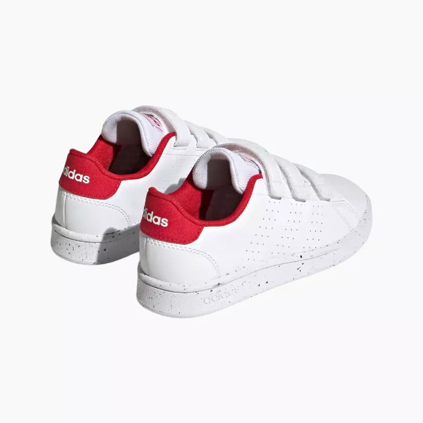 Adidas Advantages Lifestyle Court Hook And Loop Kids Unisex Shoes (4-7Year) -Cloud White/Better Scarlet