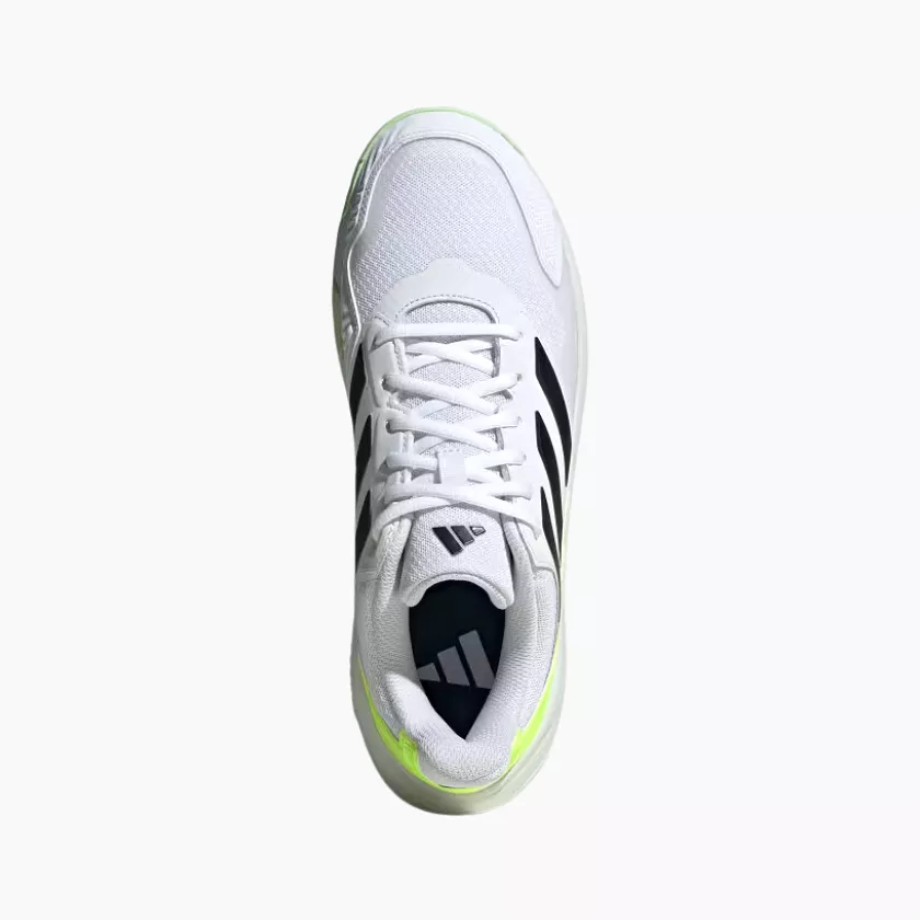 Adidas Courtjam Control 3 Men's Tennis Shoes -Cloud White/Core Black/Lucid Lemon F23