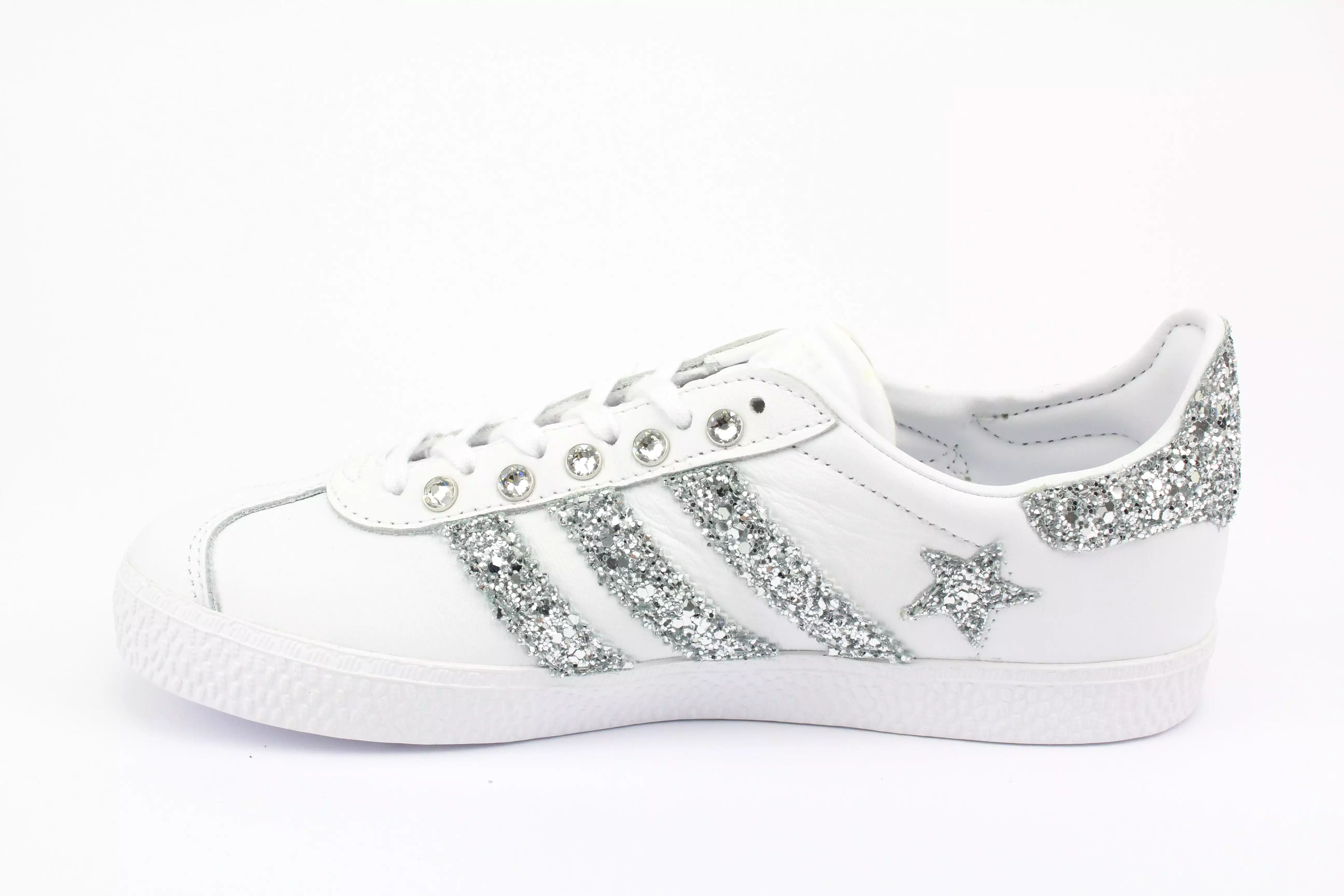 Adidas Gazelle Silver Glitter Stelle & Strass