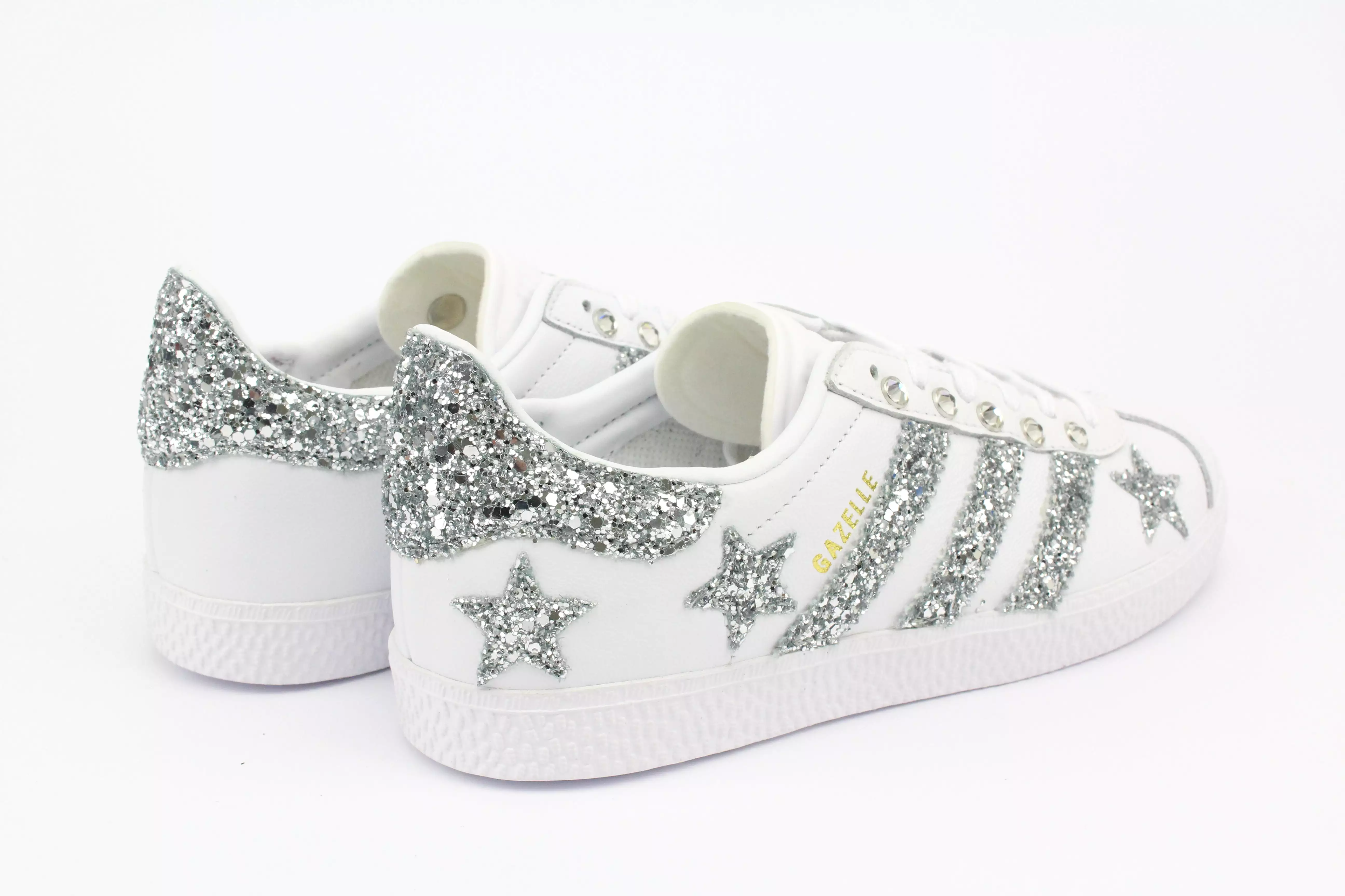 Adidas Gazelle Silver Glitter Stelle & Strass