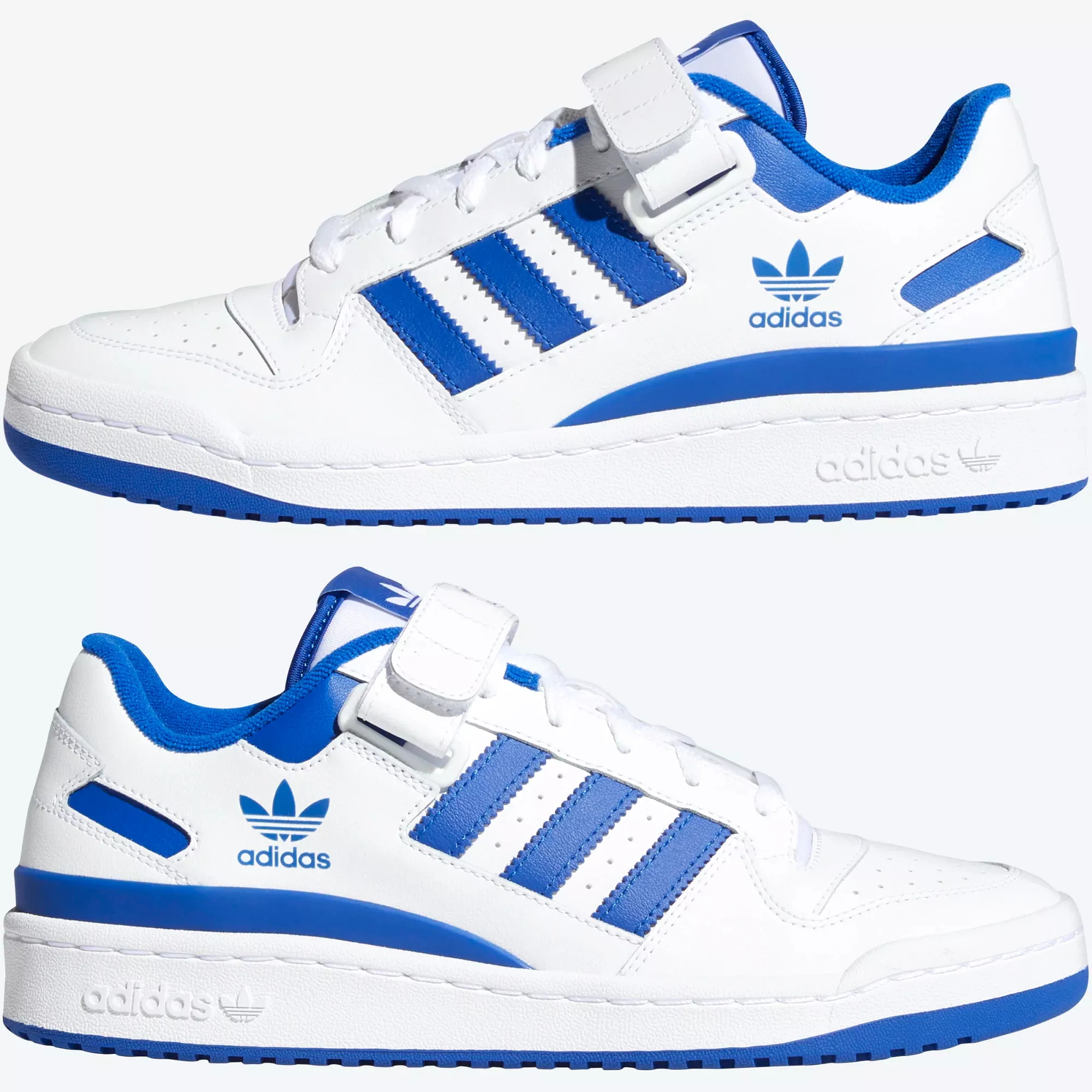 Adidas Men's Forum Low Shoes - Cloud White / Cloud White / Royal Blue