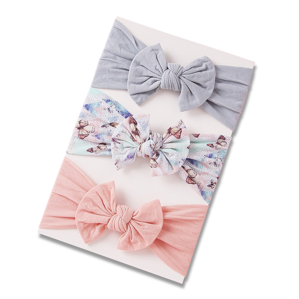 Baby Headband 3pc Set — Cloud / Flamingo