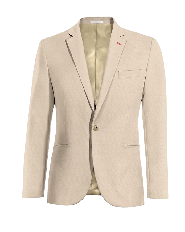  Blazer beige esencial de 1 botón