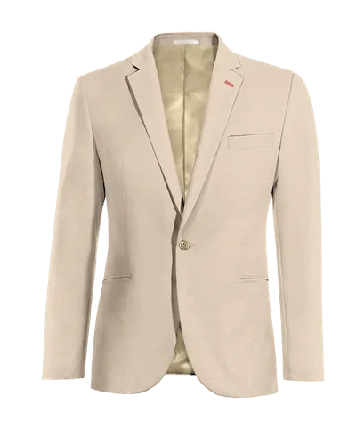  Blazer beige esencial de 1 botón