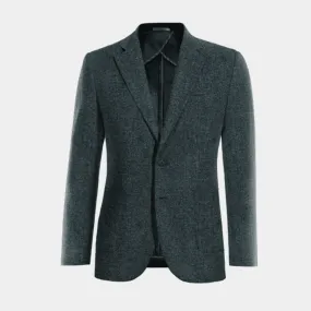  Blazer sin forro azul de donegal tweed