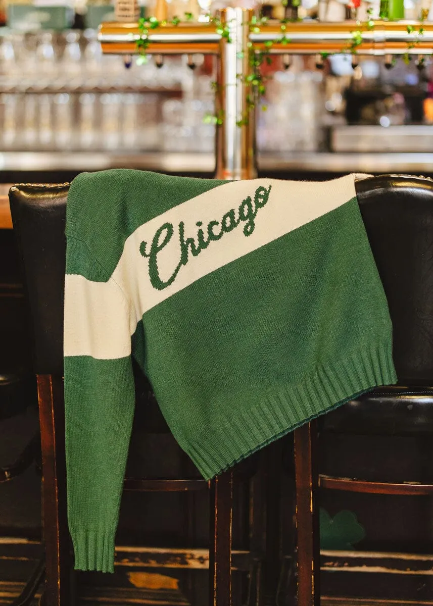 Chicago Collegiate Cursive Sweater - Green