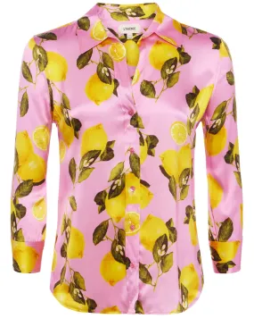 Cotton Candy Lemon Print Dani Blouse