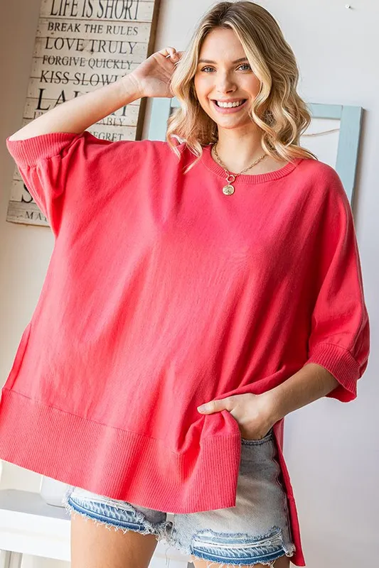 ELBOW SLEEVE OVERSIZED SWEATER