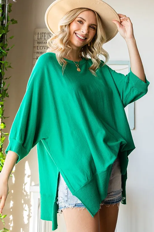 ELBOW SLEEVE OVERSIZED SWEATER