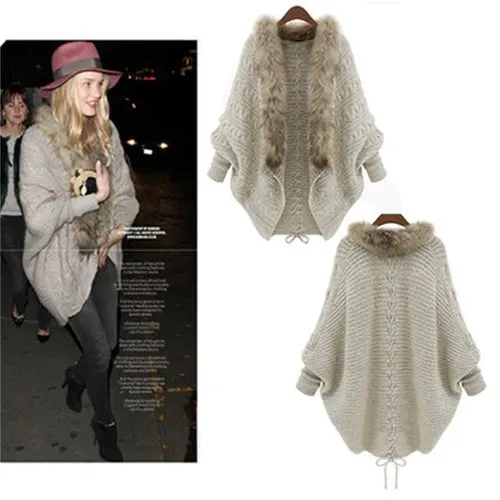 Fashion Solid Color Rib-knit Polyacrylonitrile Fiber Placket Cardigan