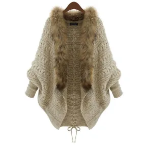 Fashion Solid Color Rib-knit Polyacrylonitrile Fiber Placket Cardigan