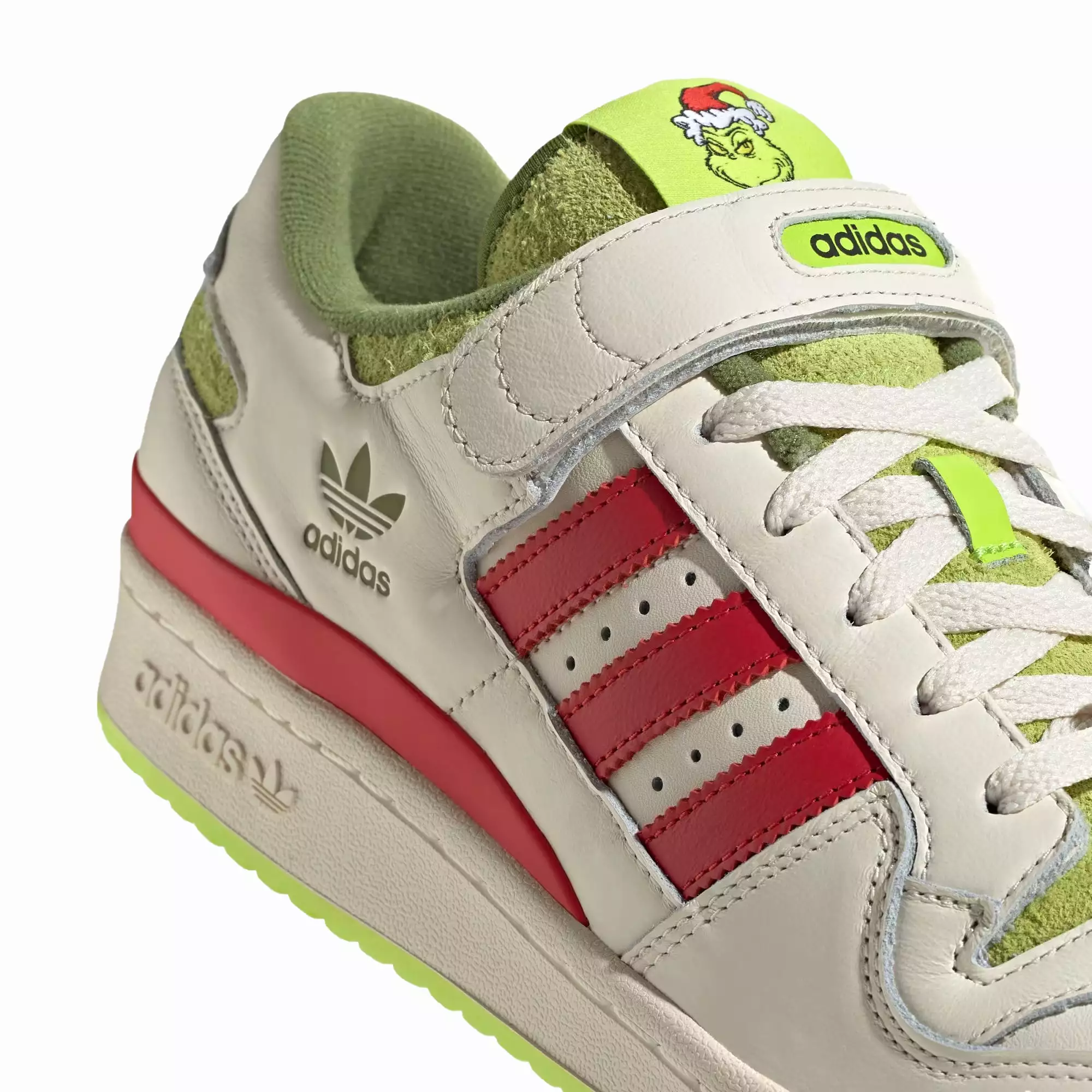 FORUM LOW X THE GRINCH 'CREAM WHITE/COLLEGIATE RED/SOLAR SLIME'