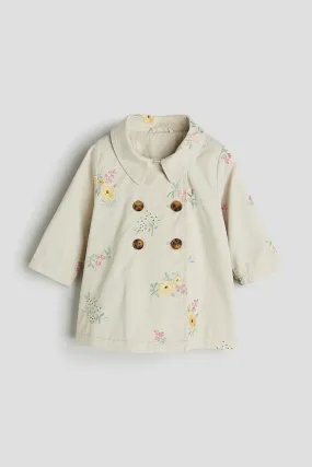 H&M Embroidered Cotton Trench Coat