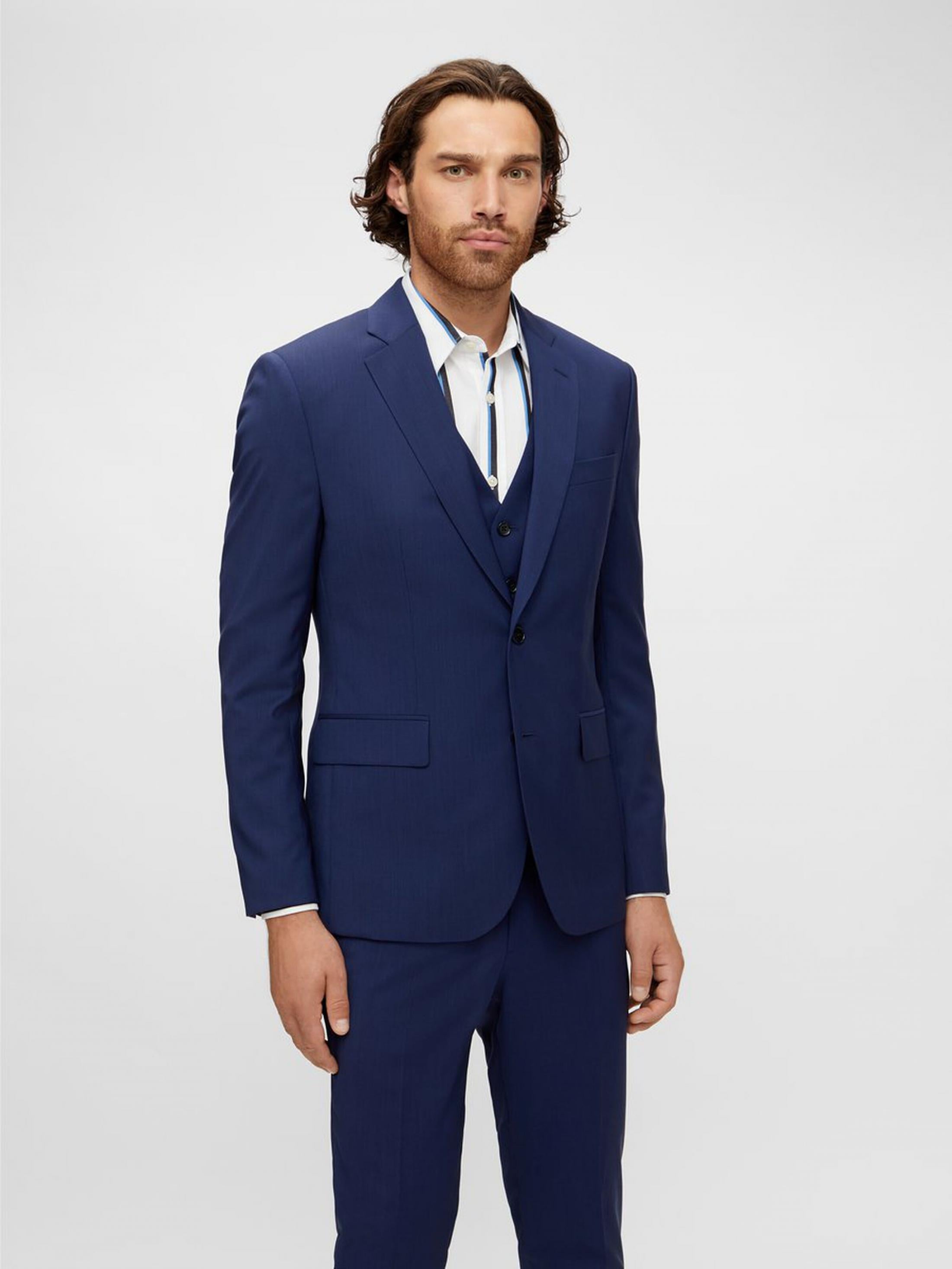 J.Lindeberg Mens Hopper Soft Summer Twill Blazer - MID BLUE