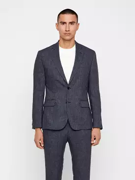 J.Lindeberg Mens Hopper Soft Tech Linen Blazer - MID BLUE