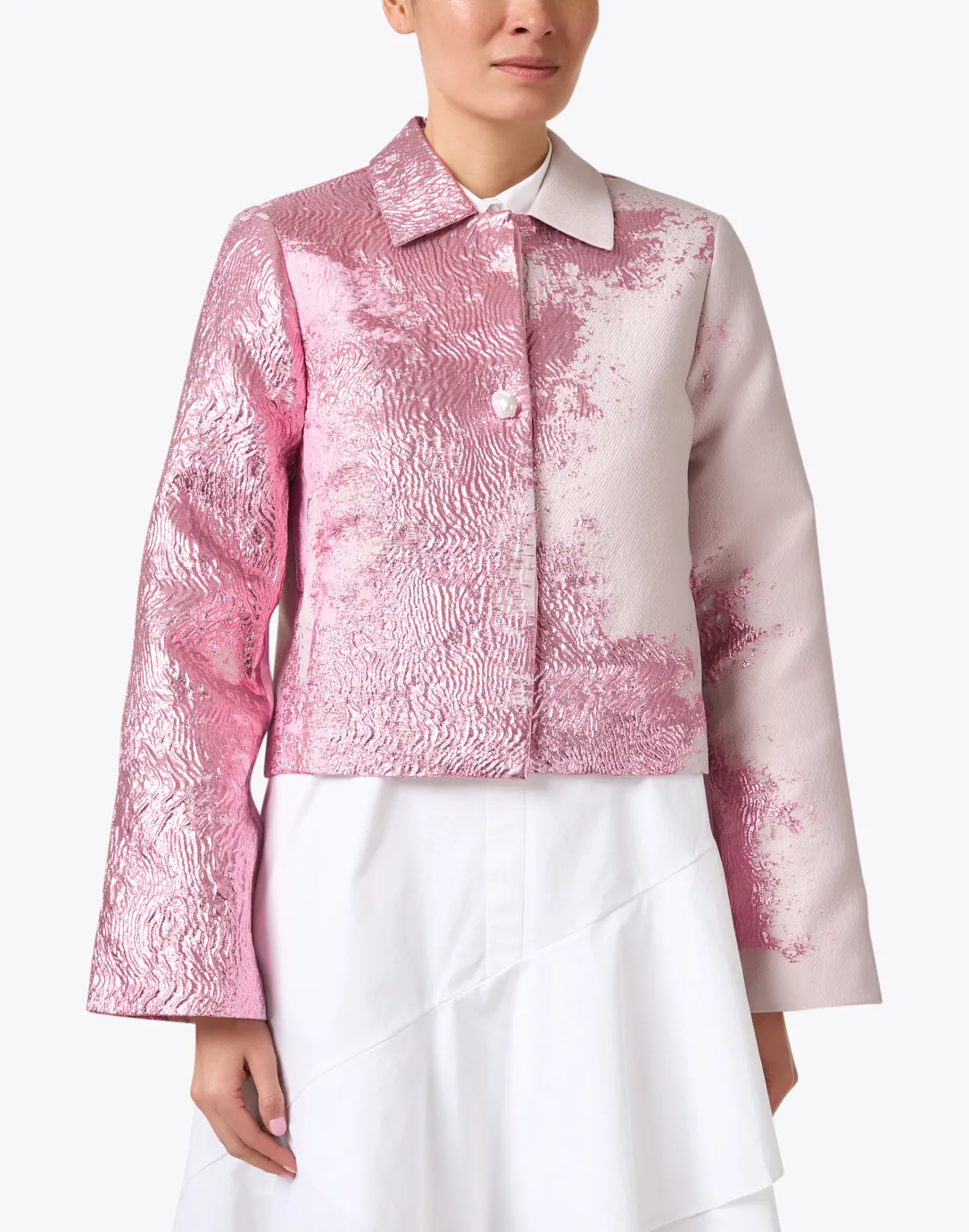 Kiana Pink Metallic Print Jacket