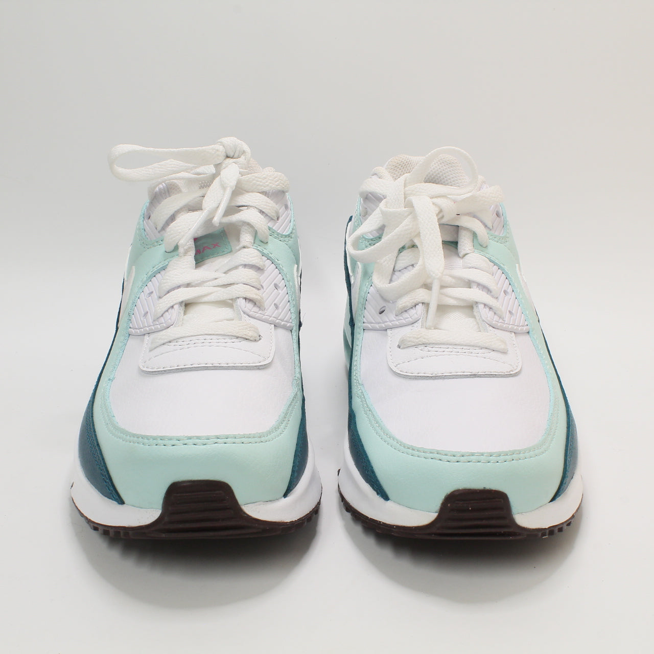 Kids Nike Air Max 90 Gs White White Jade Ice Geode Teal Uk Size 5.5