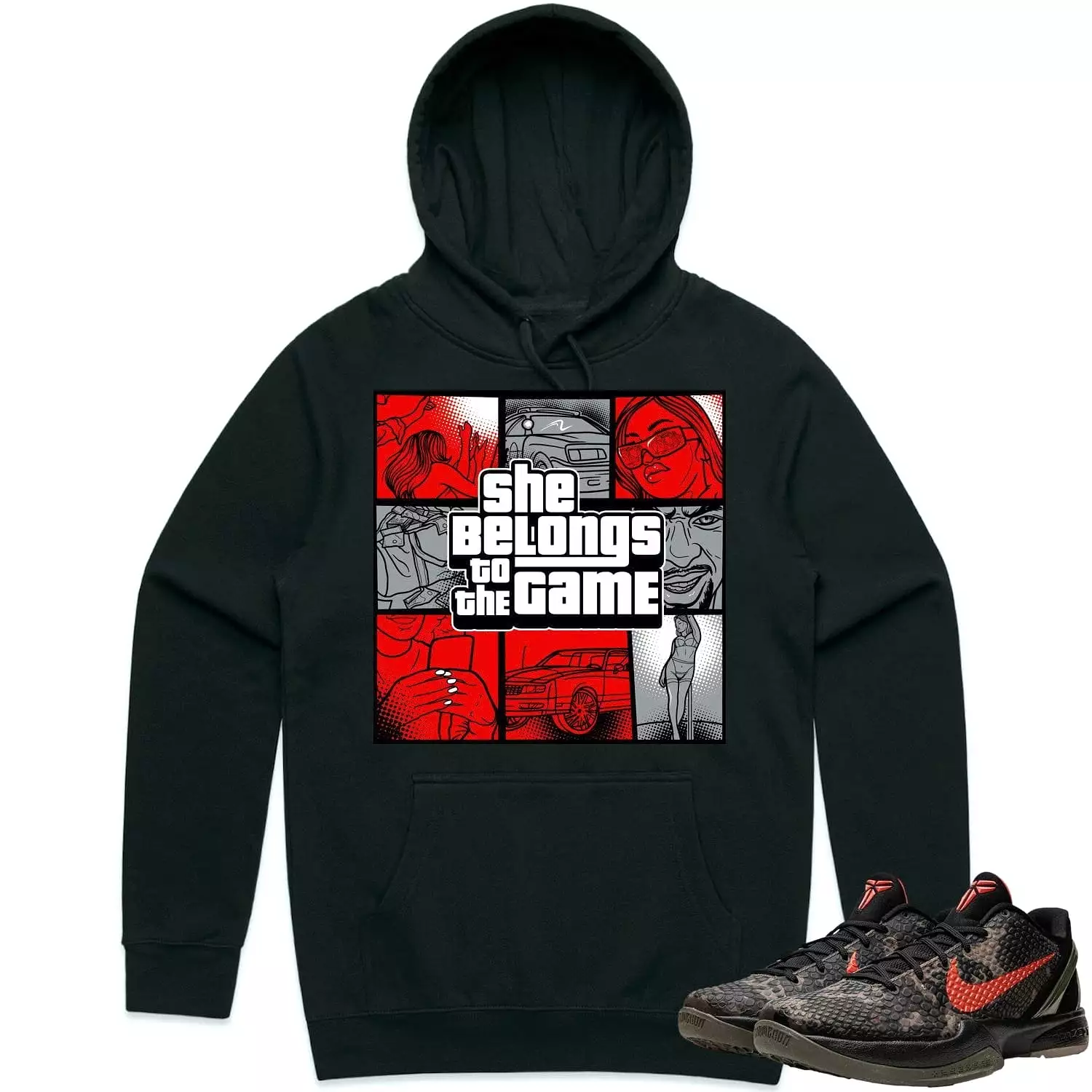 Kobe 6 Italian Camo 6s Hoodie to Match - RED BELONGS TO THE GAME