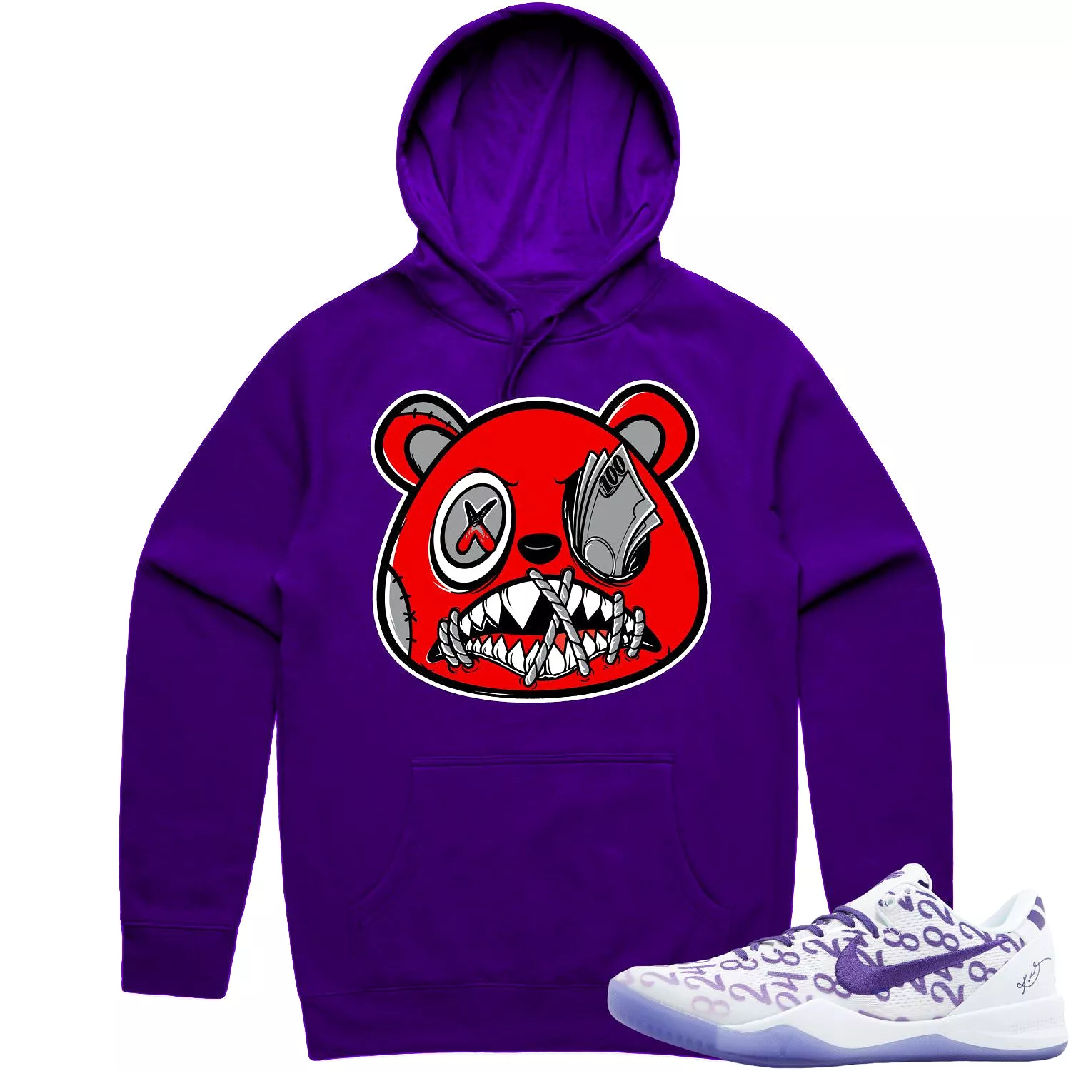 Kobe 8 Court Purple 8s Hoodie to Match - ANGRY MONEY TALKS BAWS