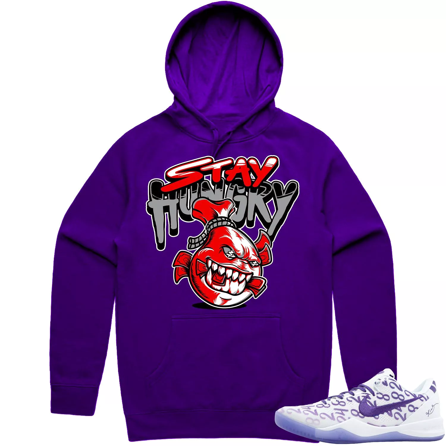 Kobe 8 Court Purple 8s Hoodie to Match - RED STAY HUNGRY