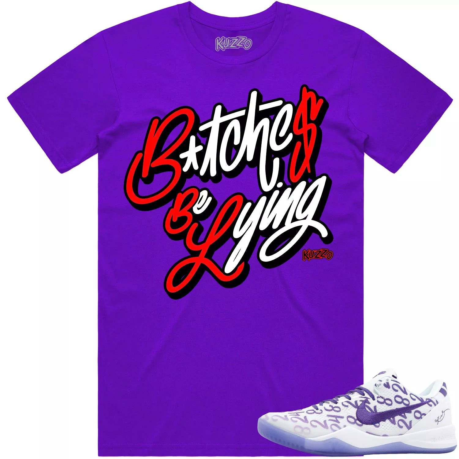 Kobe 8 Court Purple 8s Shirt to Match - RED BBL