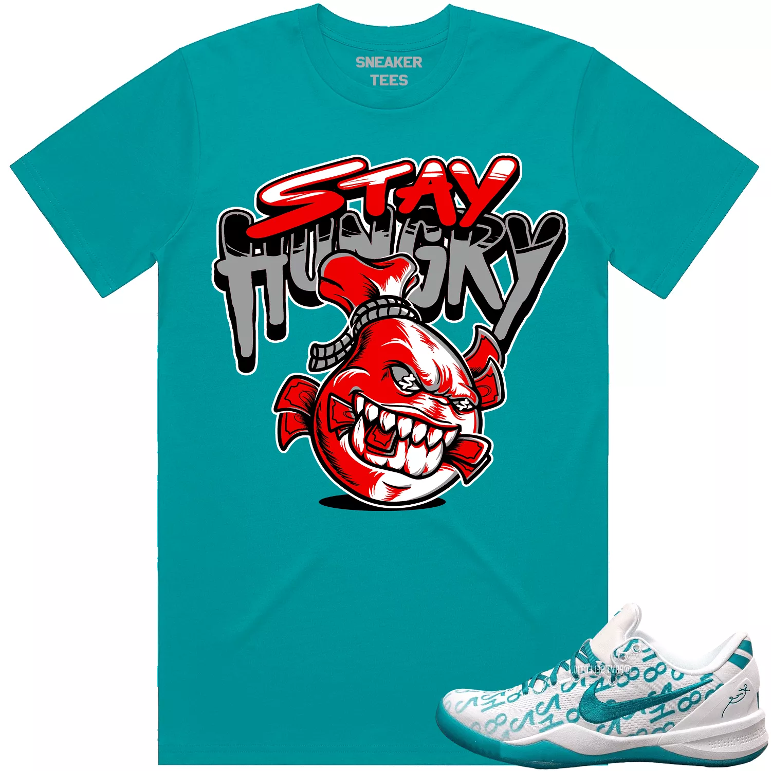 Kobe 8 Protro Radiant Emerald 8s Shirt to Match - RED STAY HUNGRY