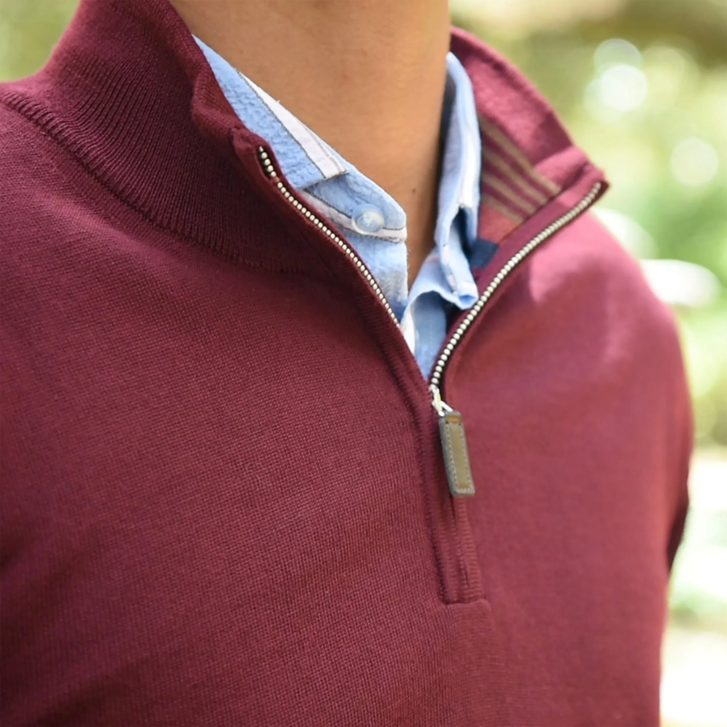 Lafayette Merlot Quarter Zip Sweater