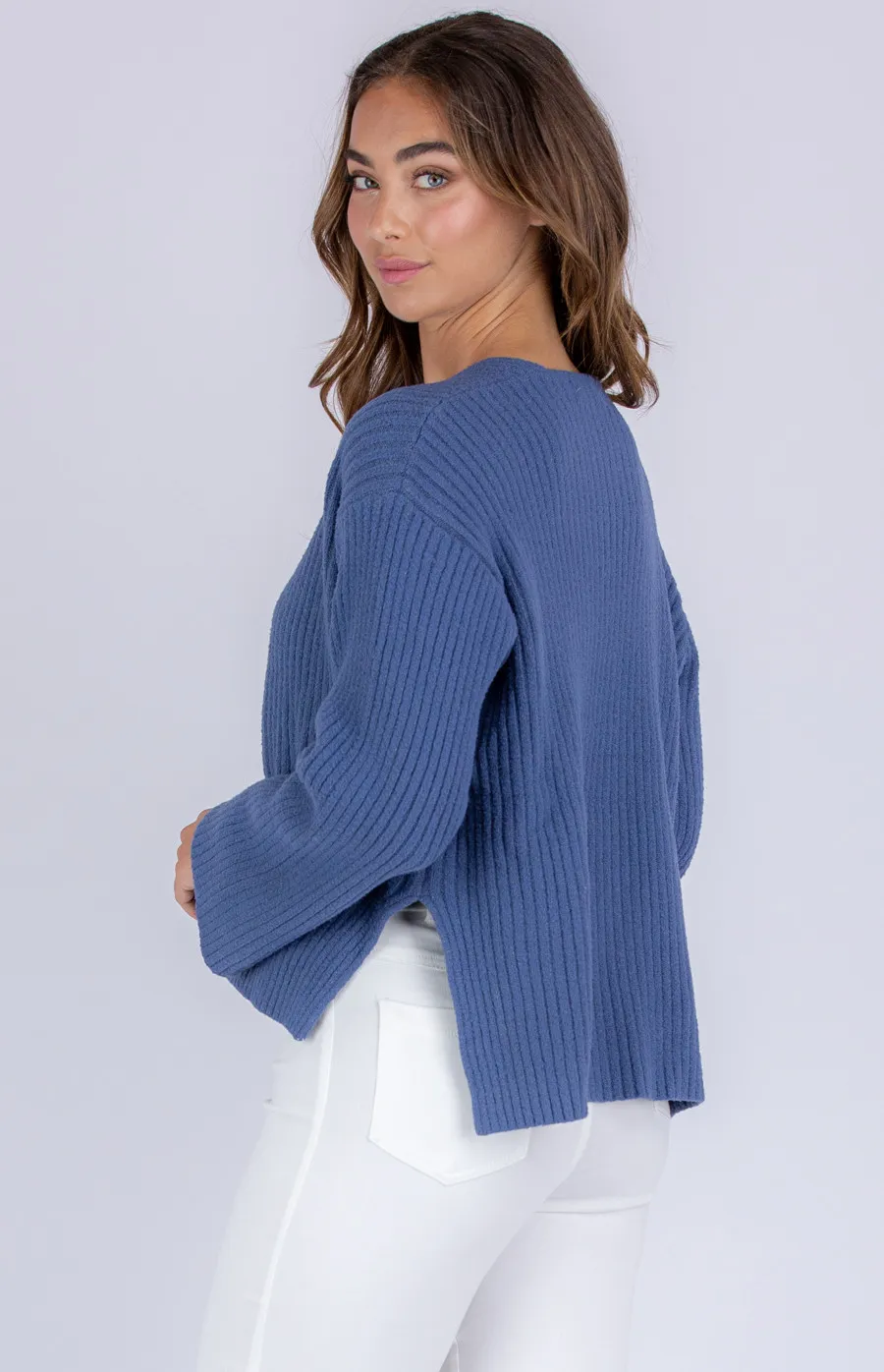 Loose Fit Textured Knit Cardigan (SKN340)