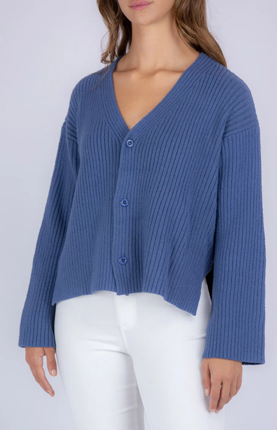 Loose Fit Textured Knit Cardigan (SKN340)