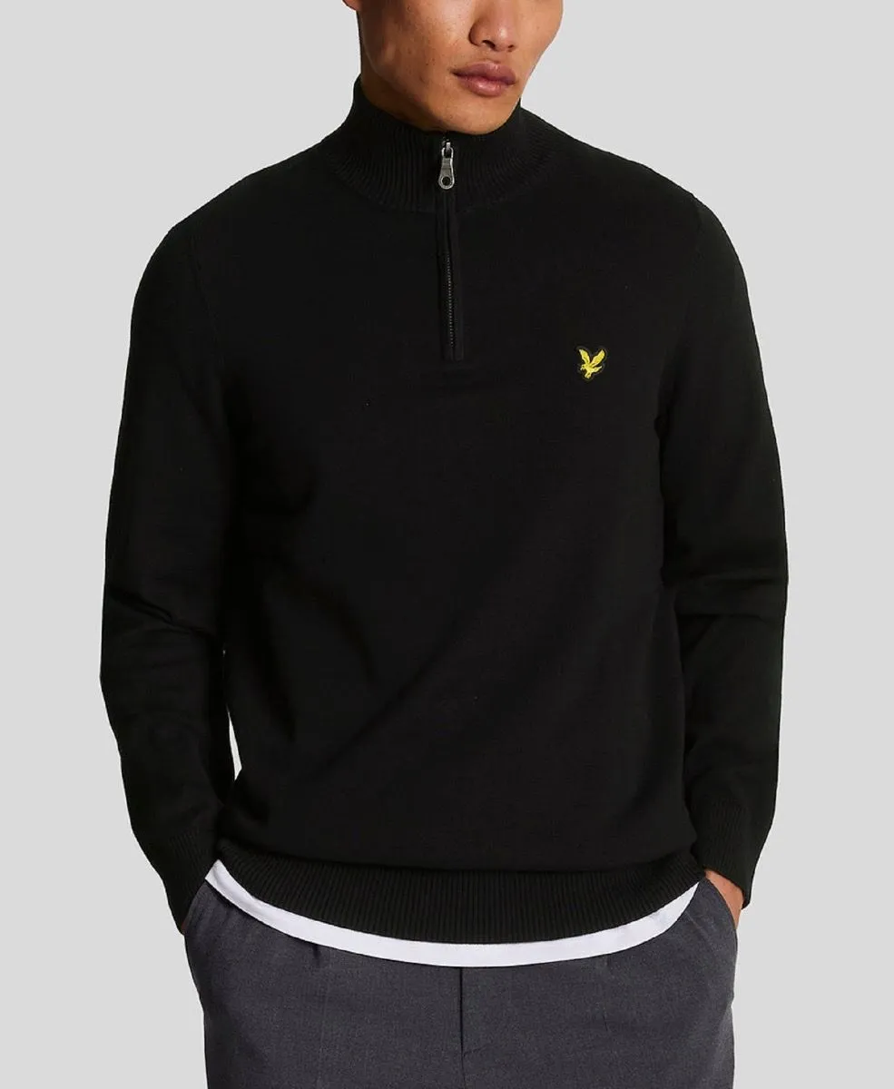 Lyle & Scott Knitted Quarter Zip Jumper Jet Black