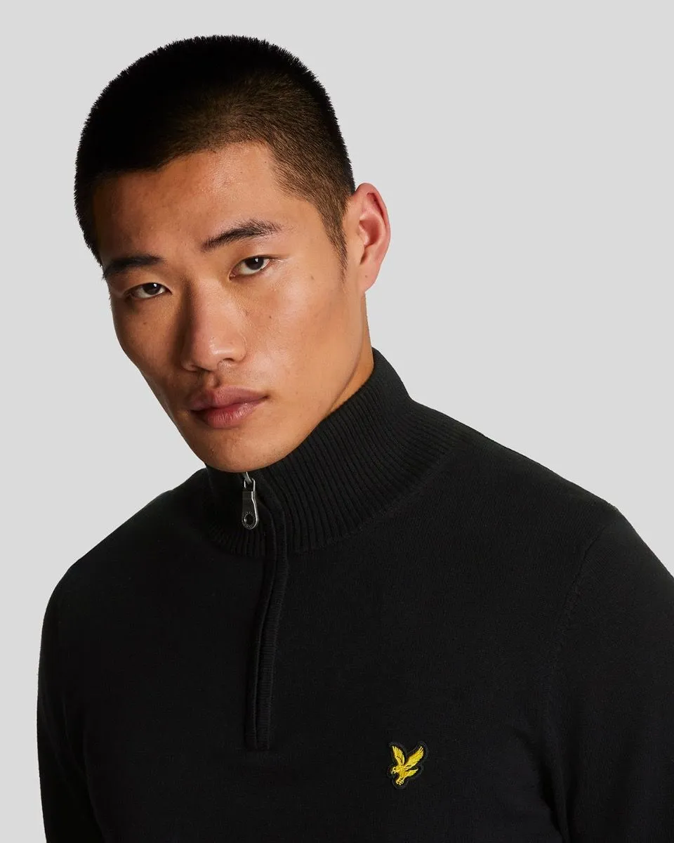 Lyle & Scott Knitted Quarter Zip Jumper Jet Black