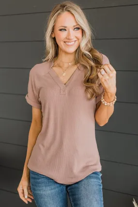 Meant To Be Adored Knit Top- Dusty Mauve