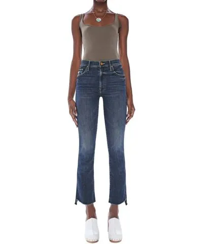 MOTHER The Insider Crop Step Fray Jeans In Teaming Up