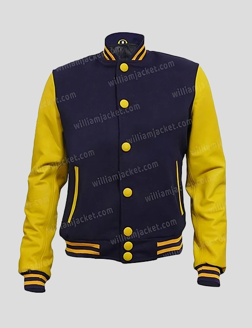 Navy and Yellow Varsity Jacket - William Jacket