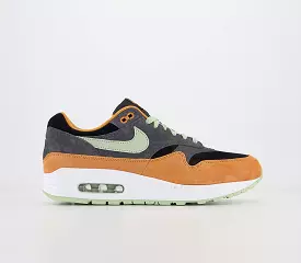 Nike Air Max 1 Trainers Anthracite Honeydew Black Kumquat