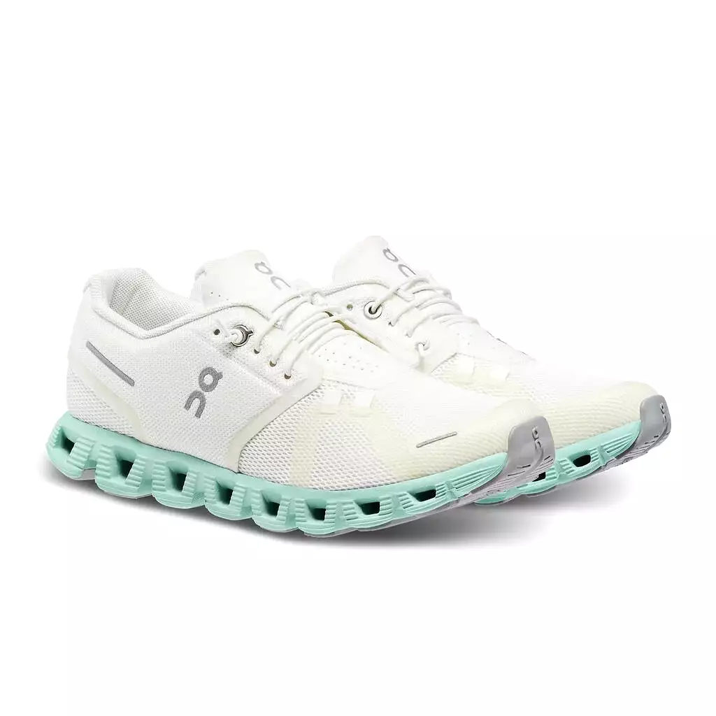 'On Running' Women's Cloud 5 - Undyed White / Creek