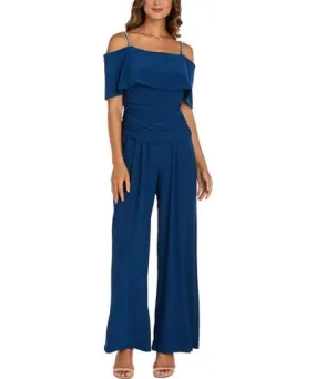 R & M Richards Womens Embellished Wide-Leg Jumpsuit