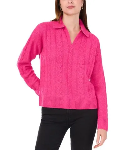 Sam & Jess Women's Collared Cable Knit Sweater