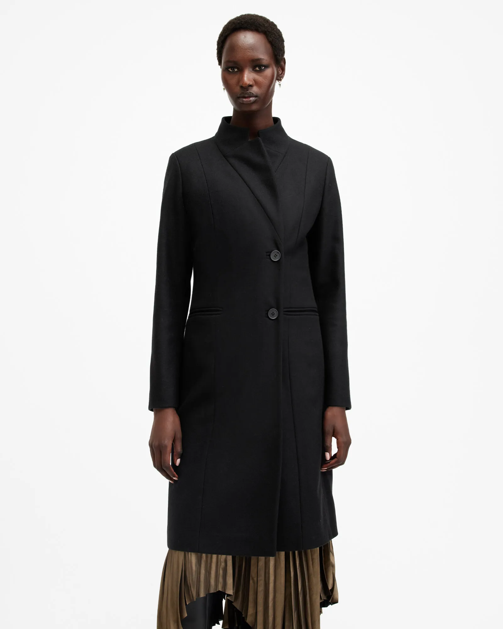 Sidney Wool Cashmere Blend Tailored Coat