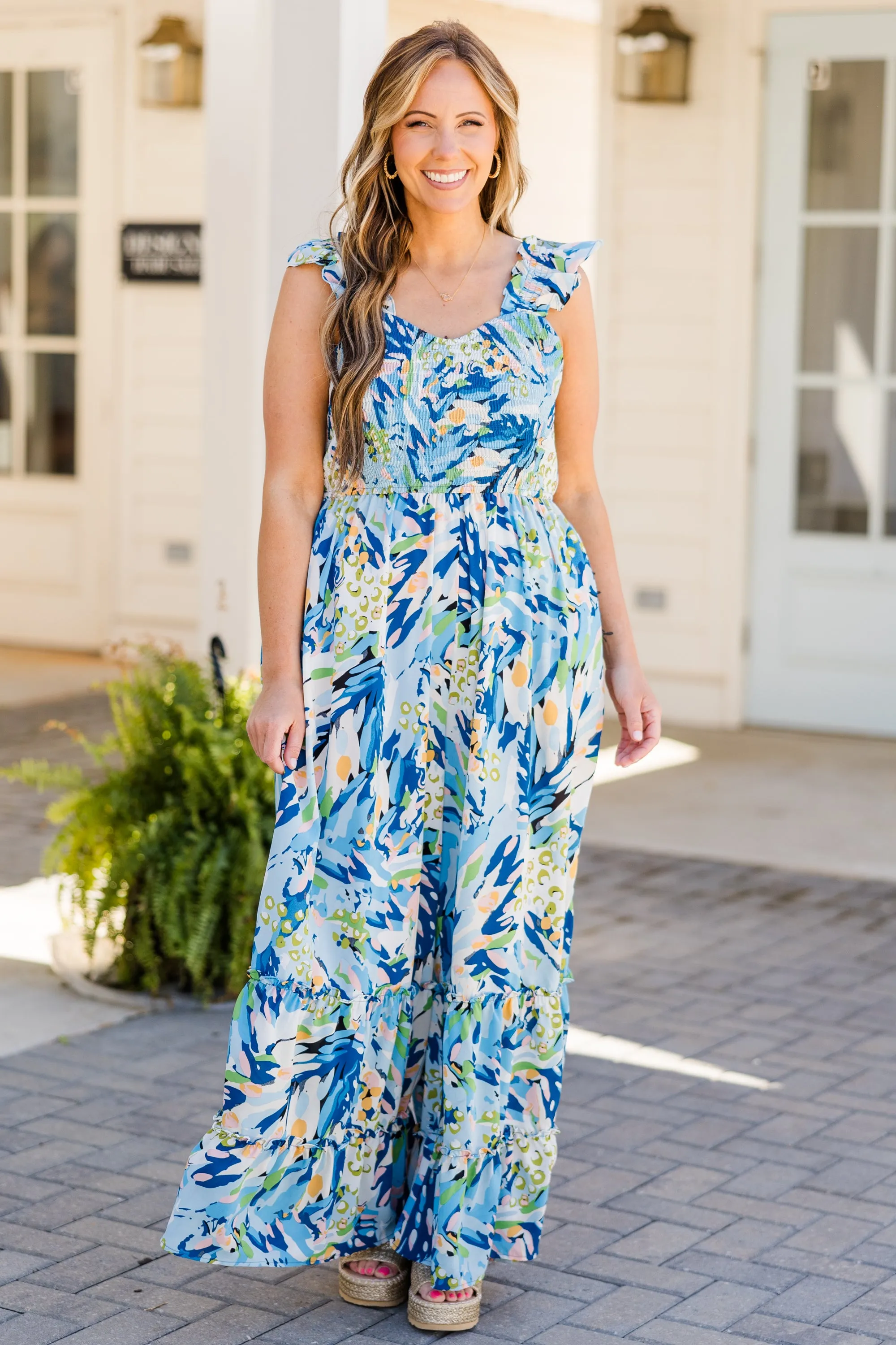 So Unpredictable Jumpsuit, Blue Multi