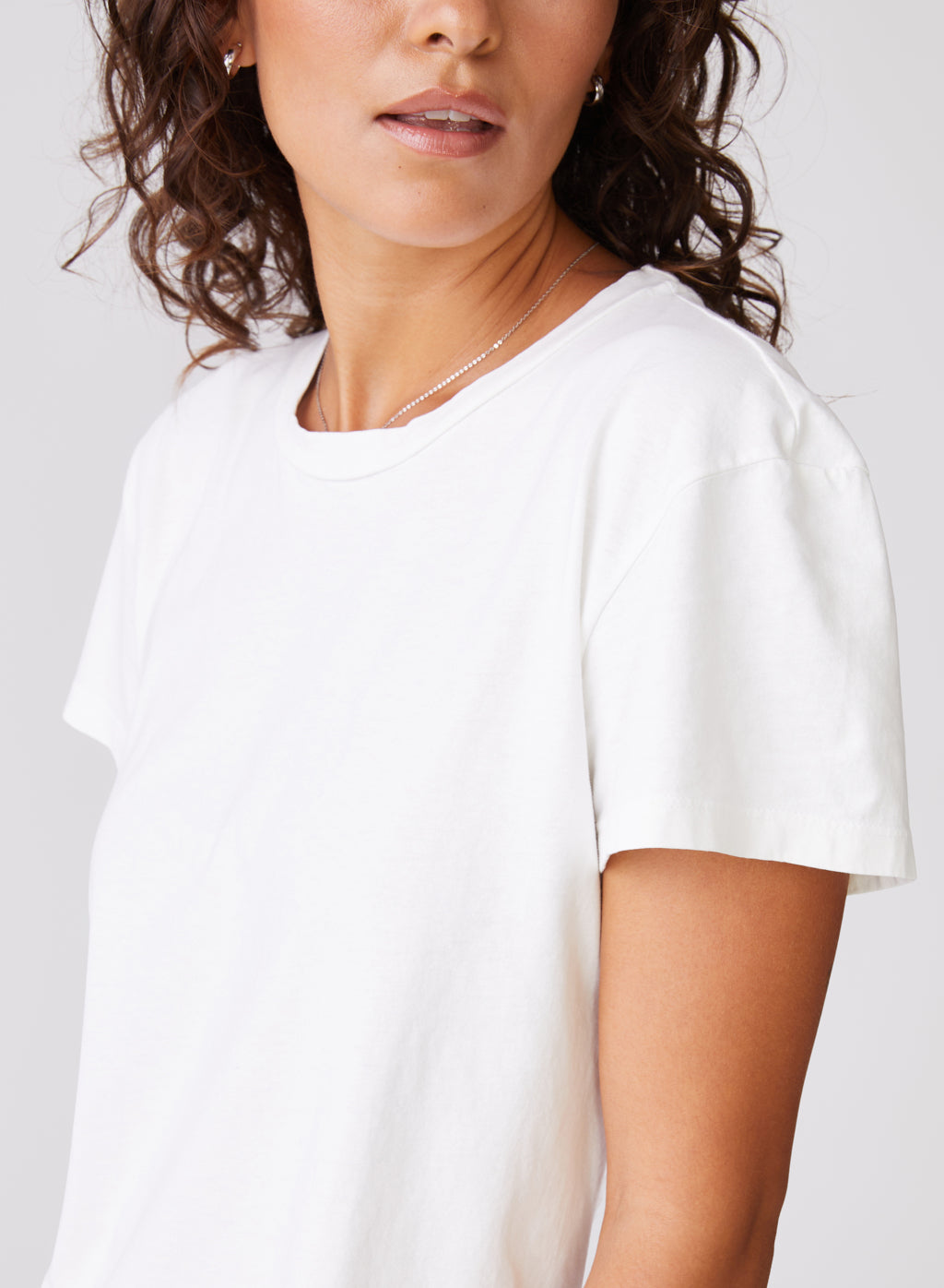 Stateside Cloud Jersey Short Sleeve Crew in Paper