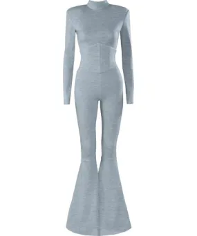 Vestiaire D'un Oiseau Libre Women's Grey Wool Jersey Jumpsuit