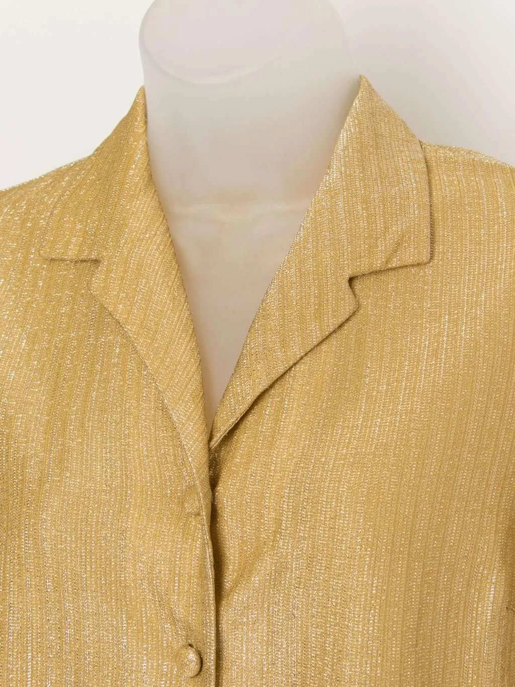 Vintage Hardy Amies gold blouse, sparkly blouse – Medium