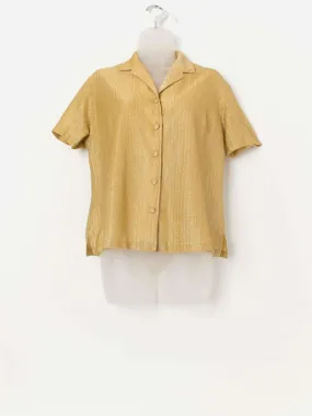 Vintage Hardy Amies gold blouse, sparkly blouse – Medium