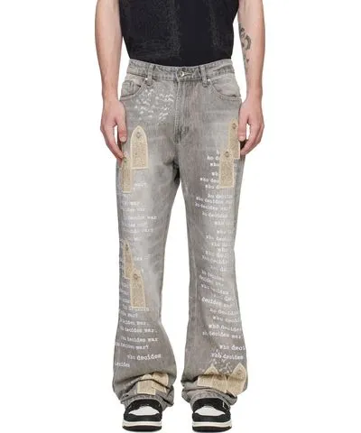 Who Decides War Gray Scripture Jeans