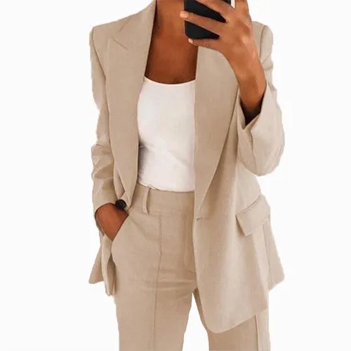 Women's Simple Style Solid Color Patchwork Single Breasted Blazer Blazer