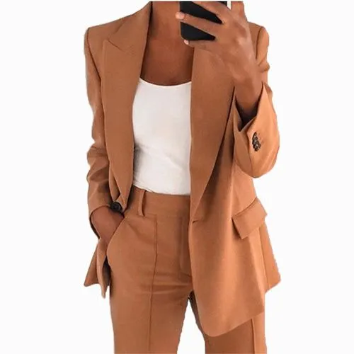 Women's Simple Style Solid Color Patchwork Single Breasted Blazer Blazer