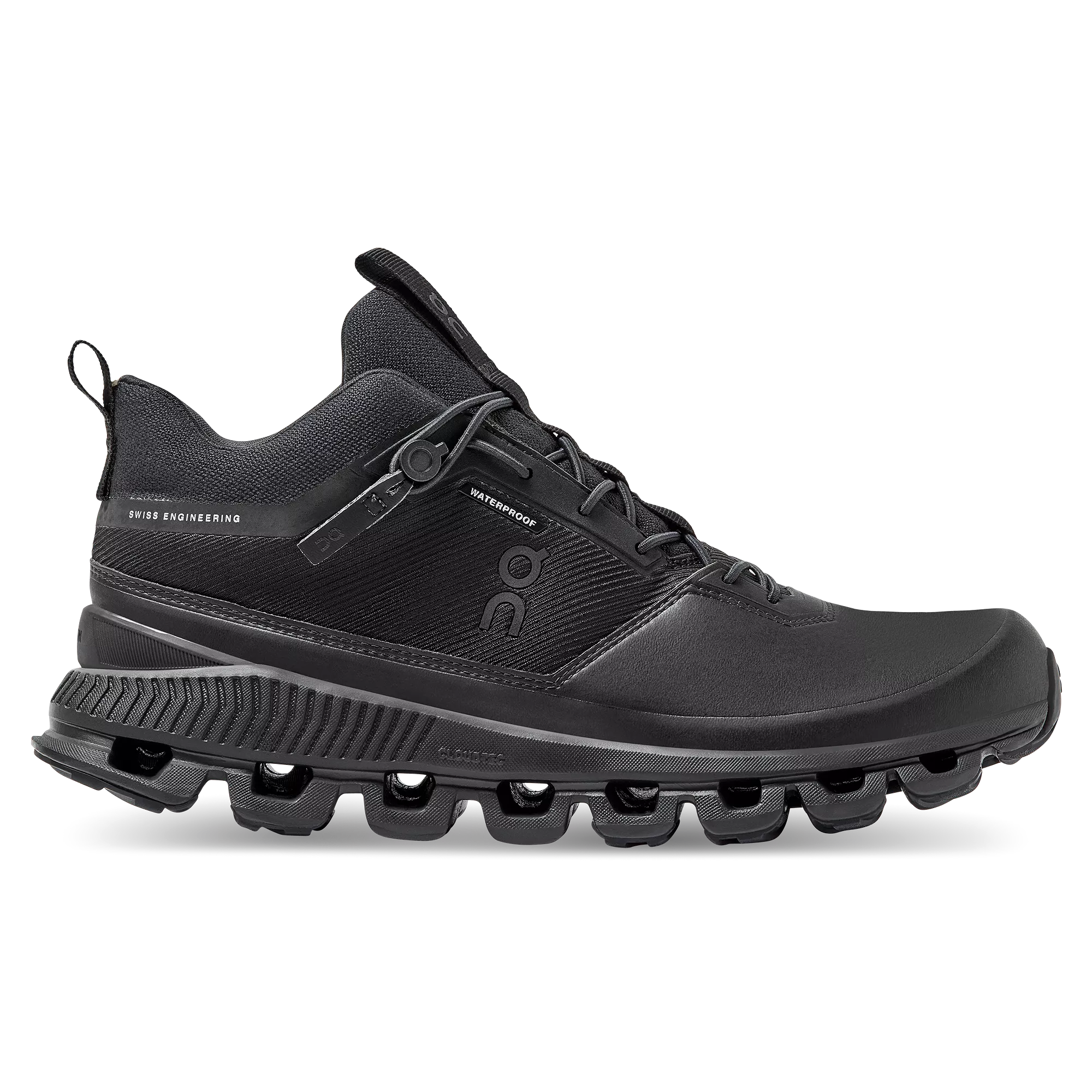 Women's On Cloud Hi Waterproof, All Black, 7 B Medium