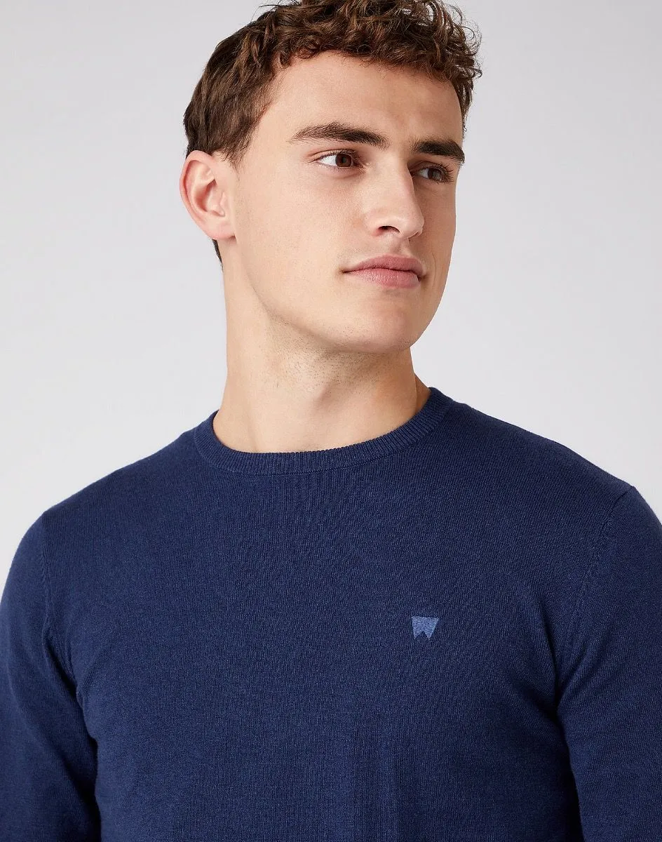 Wrangler Knit Crew Neck Jumper Navy